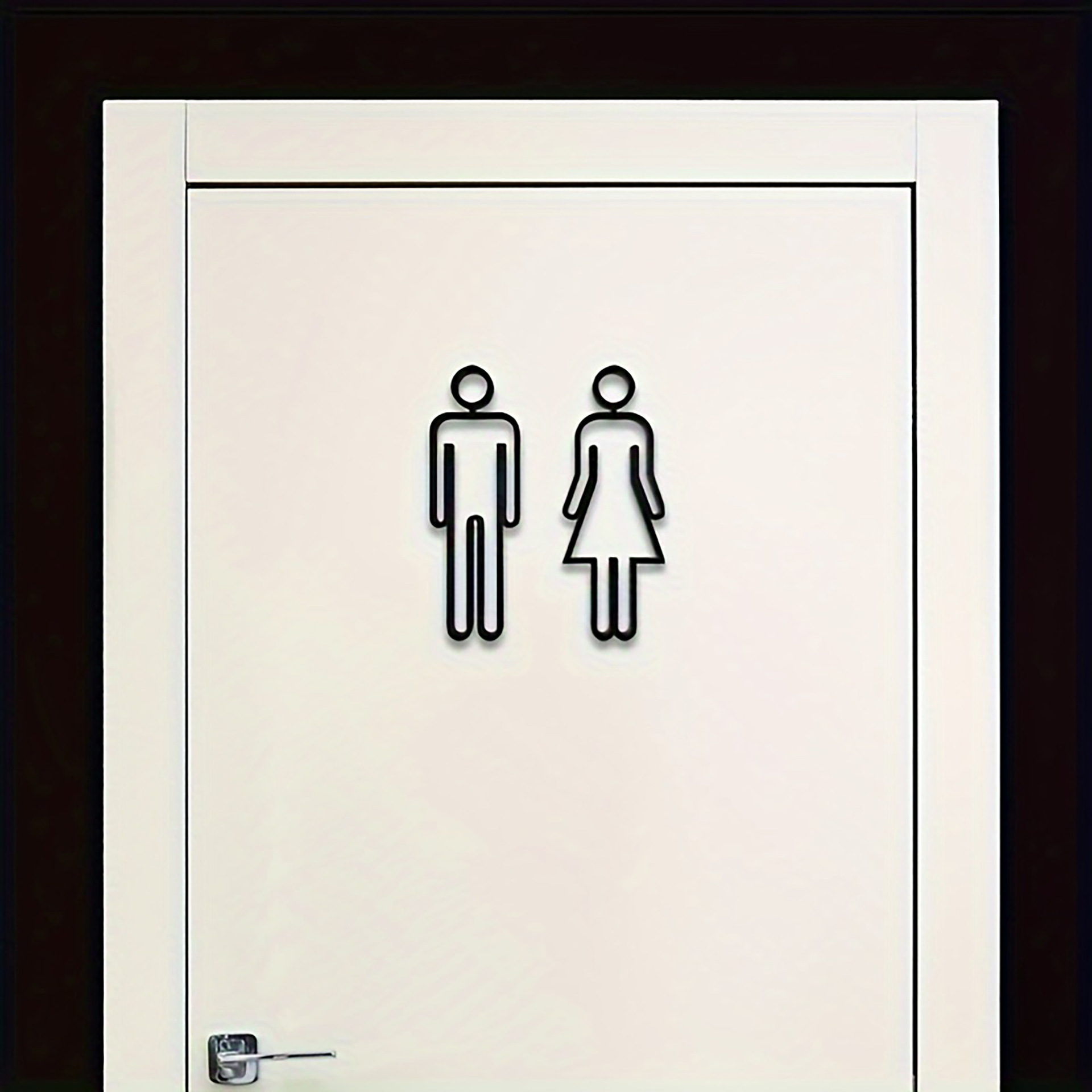 1 Set Black Matte Acrylic Bathroom Sign Durable Door Plaque for Men and Women Restroom Hotel