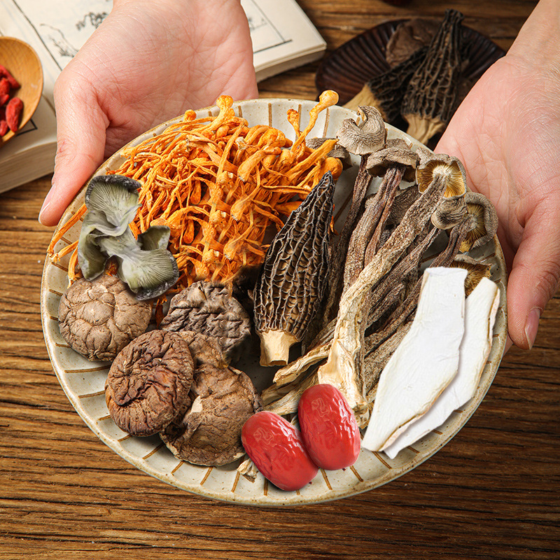 [Juyan] Colorful Mushroom Soup Pack 40g Dried Mushrooms Stewed Soup Pack Matsutake Morel Ingredients