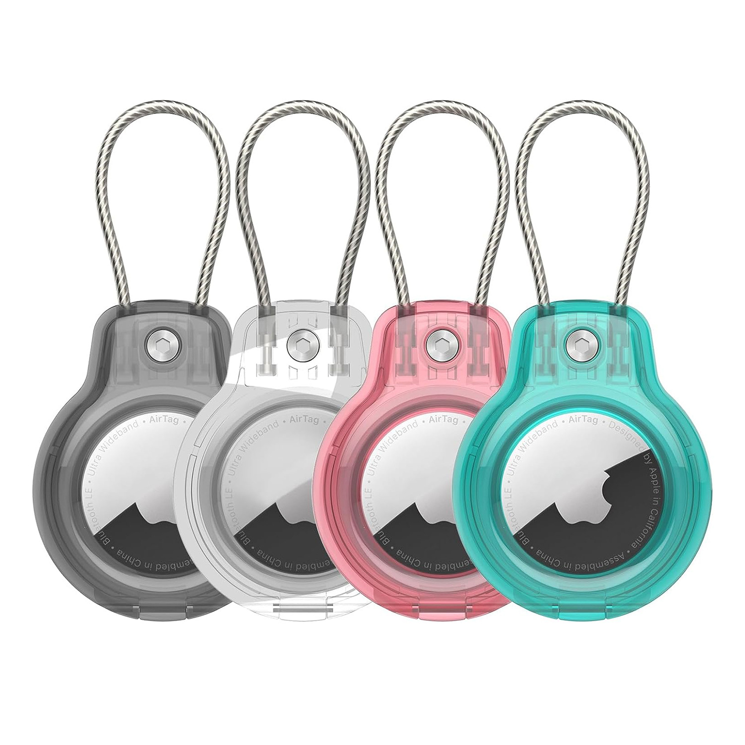 Suitable for Apple Airtag Protective Cover Apple Anti-Lost Device Locator Pc Safety Lock Metal Rope Protective Cover