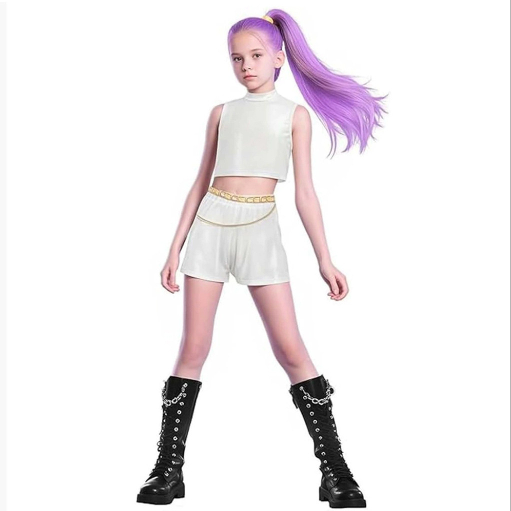 2025 Amazon New Girls' Witch Hunter Group Cosplay Costume Children's Outfit Trendy Singer 3D Printed Children's Clothing