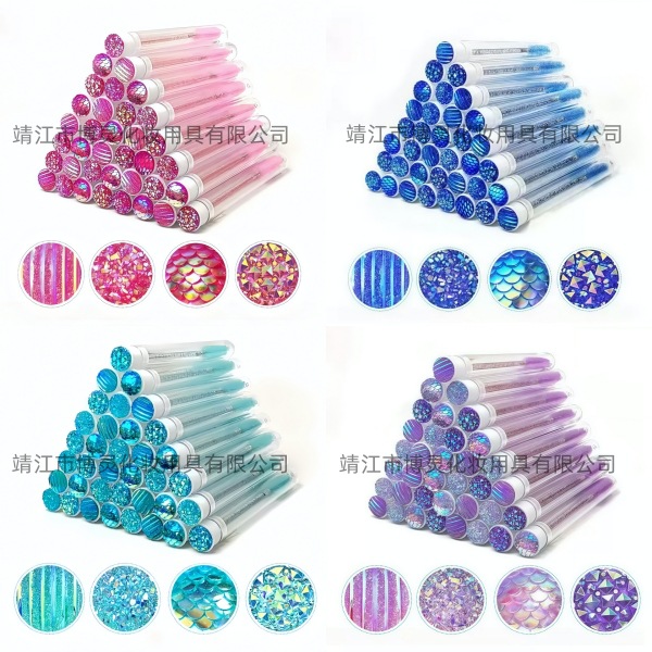 Трубка для ресниц с бриллиантовой улыбкой, независимая многоцветная щетка для ресниц с блестками