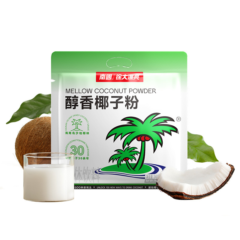 Hainan specialty Nanguo food mellow coconut powder 340g bagged instant coconut milk powder Brewing Coconut Milk authentic instant