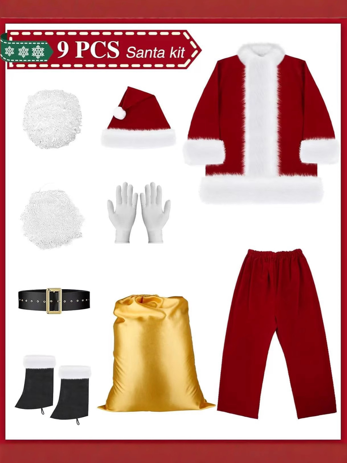 2025 European and American Cross-Border Christmas Clothing for the Elderly Christmas Style Korean Velvet Santa Claus Clothing Amazon