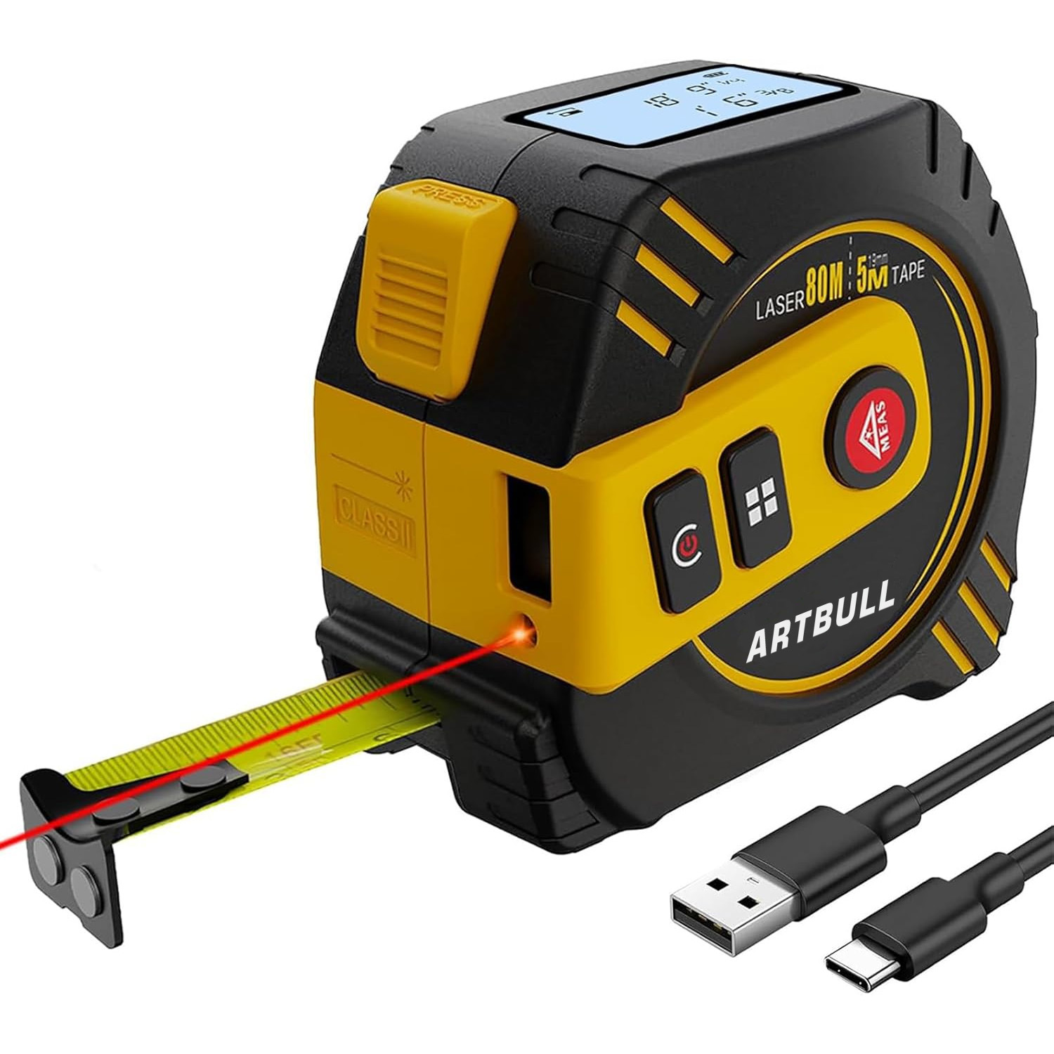 Кросс-бордовый 2в1 инфракрасный лазерный дальномер зарядка 80м 40м 5м рулетка дальномер