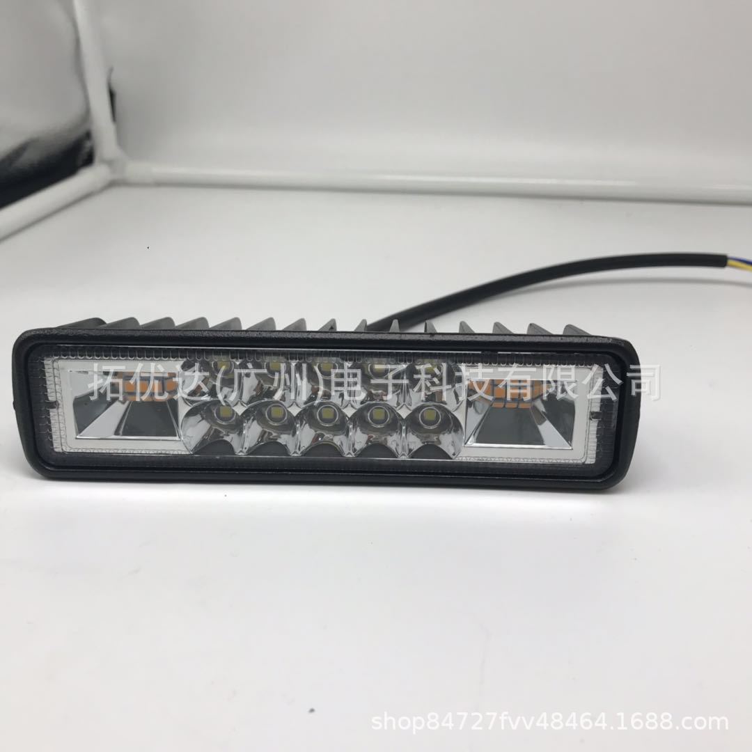 Car LED work light line-shaped car light 48W two-color side flash warning light off-road spotlight motorcycle light