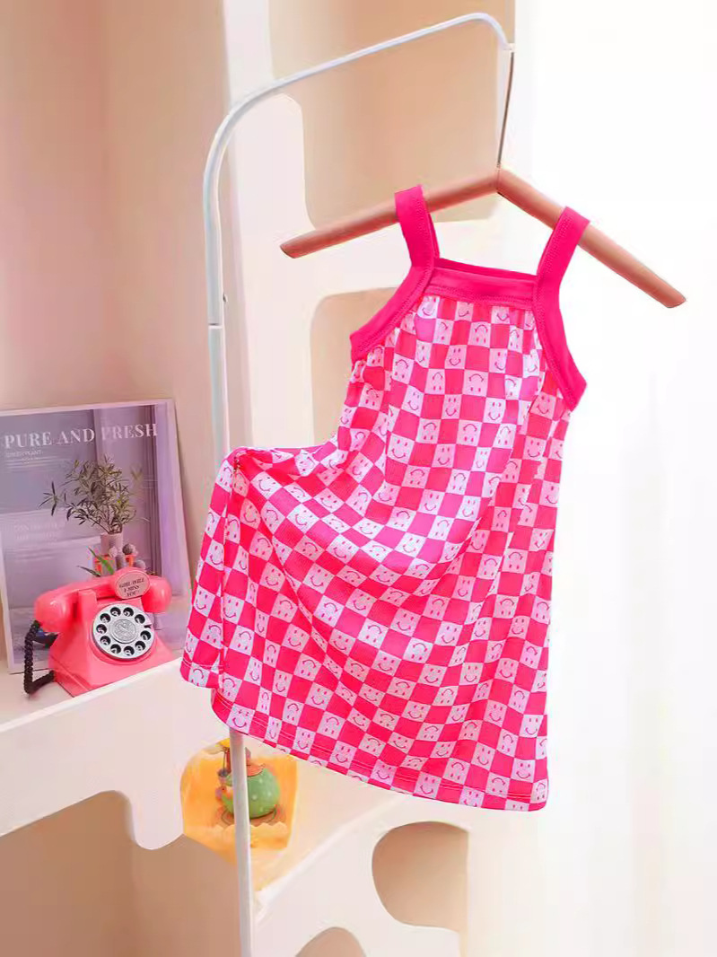Girls Summer Skirt New Suspender Skirt Dress Children's Ice Silk Girls Pajamas Women Summer Wholesale