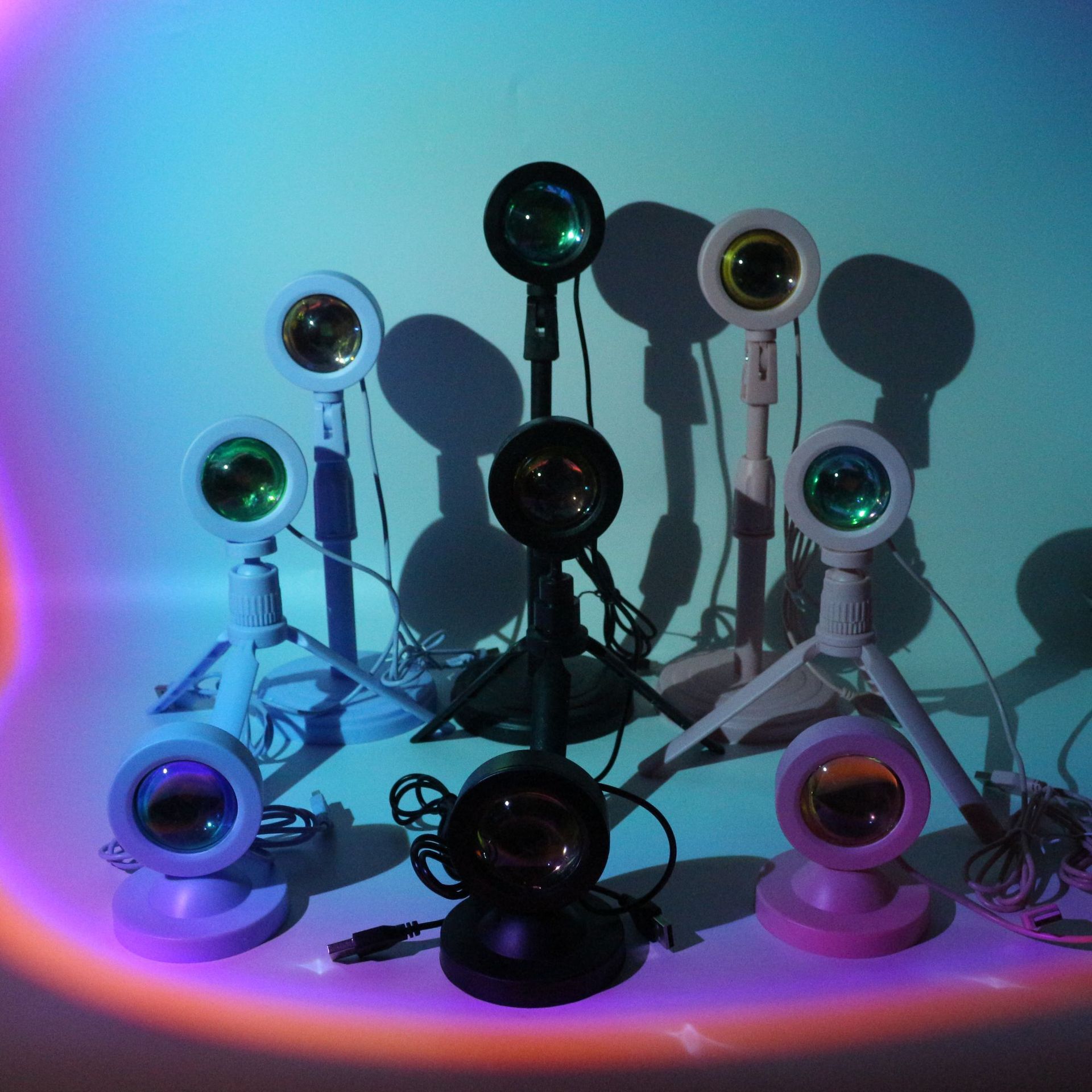 Cross-border RGB sunset lamp Mini small table lamp photo atmosphere lamp sunset lamp USB sunset lamp Net red sunset lamp