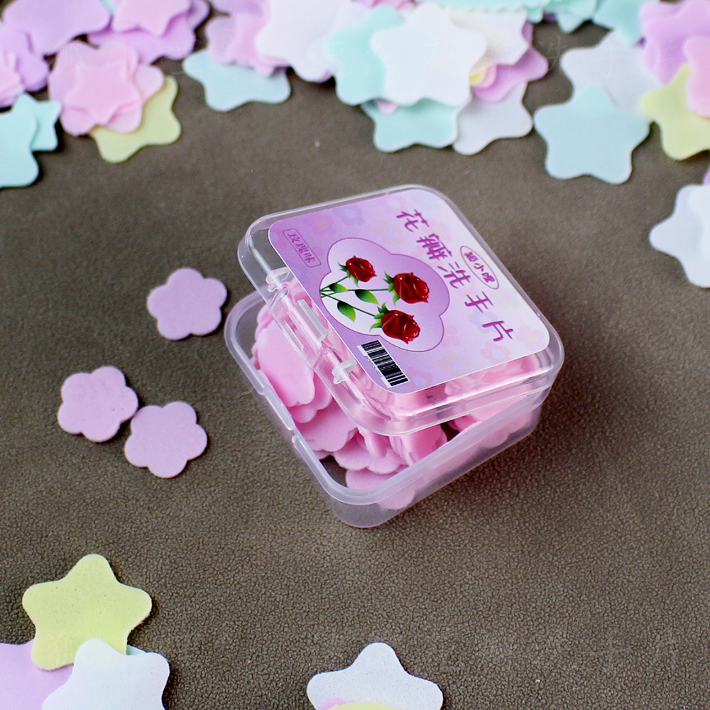 Three-In-One Square Box Instant Hand Washing Tablets, Disposable Hand Washing Soap Tablets, Travel and Outdoor Carry-On, Gentle and Non-Harmful to Hands