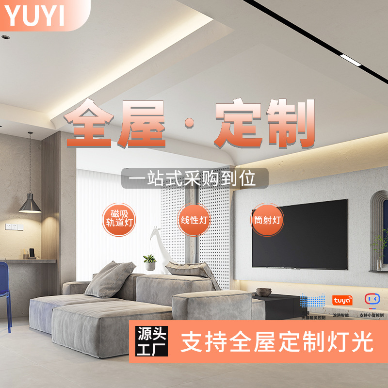 Светильники трекового освещения на заказ для всего дома без основных светильников, управляемые голосом, магнитные диммируемые умные прожекторы