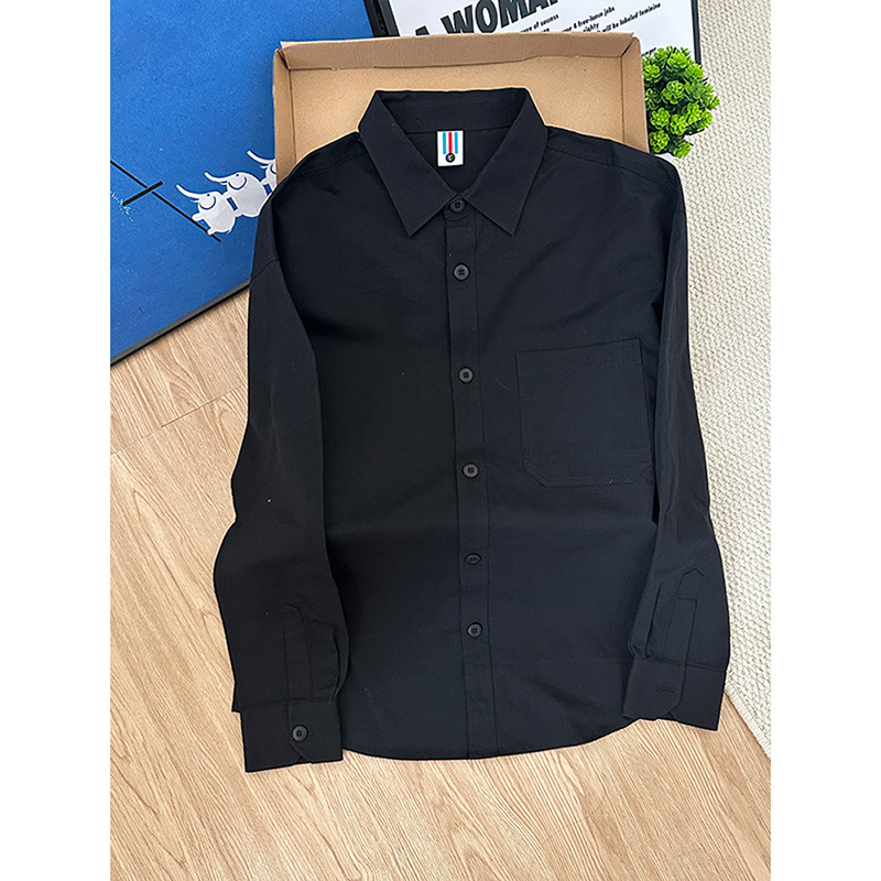 Apricot Pure Cotton Shirt Men's Autum American Light Mature Style High-End Long-Sleeved Shirt Layered Washed Cotton Casual Jacket