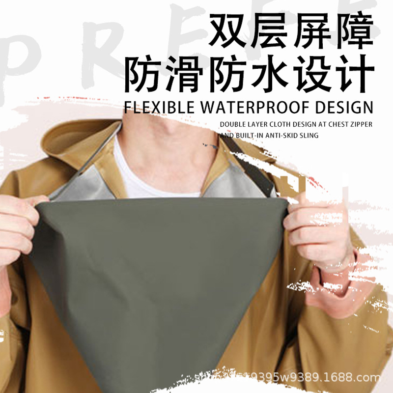 Professional fish pants water pants full body waterproof water pants water shoes one-piece rain pants rain boots integrated reservoir catch fish water clothes for men