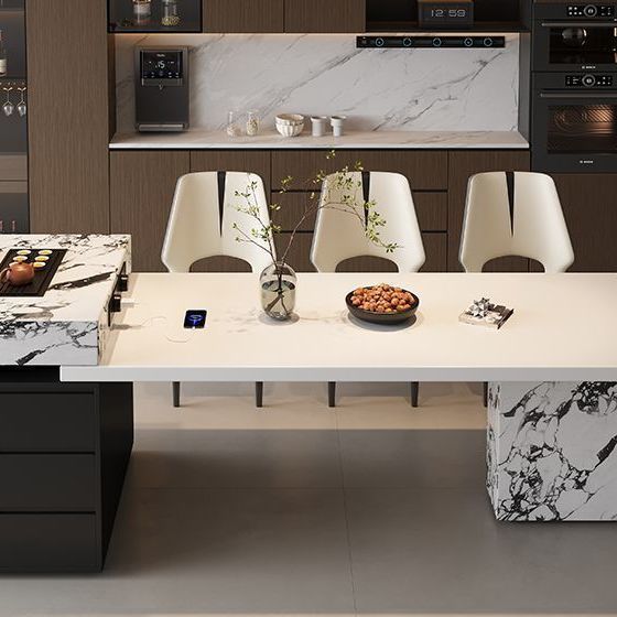 Slate Island Dining Table Integrated Home Small Apartment Island Retractable Multi-Functional Italian Light Luxury High-End Manufacturer Direct Sales