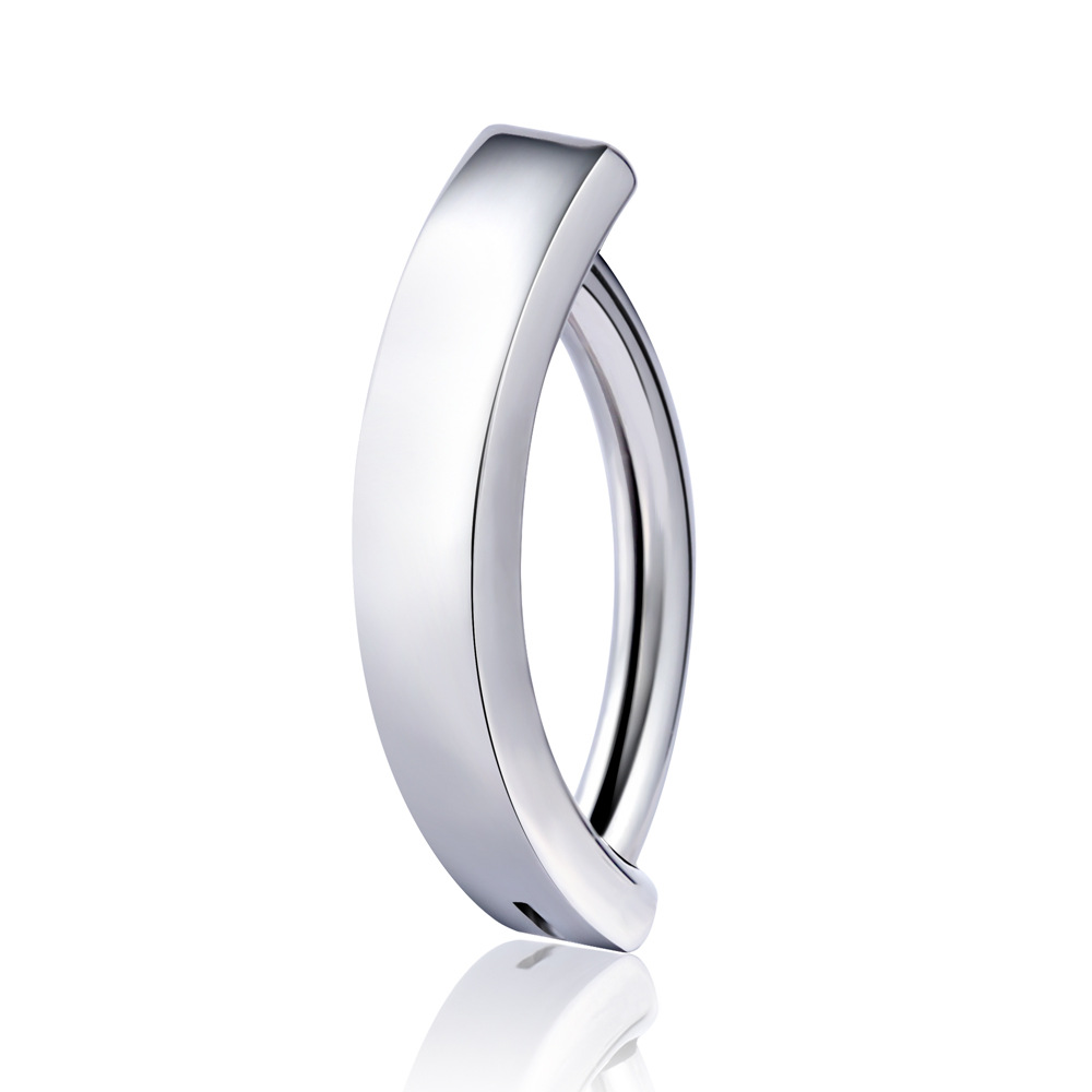 Foreign trade new G23 titanium belly button ring unisex jewelry smooth ASTM-F136 titanium body piercing belly button buckle