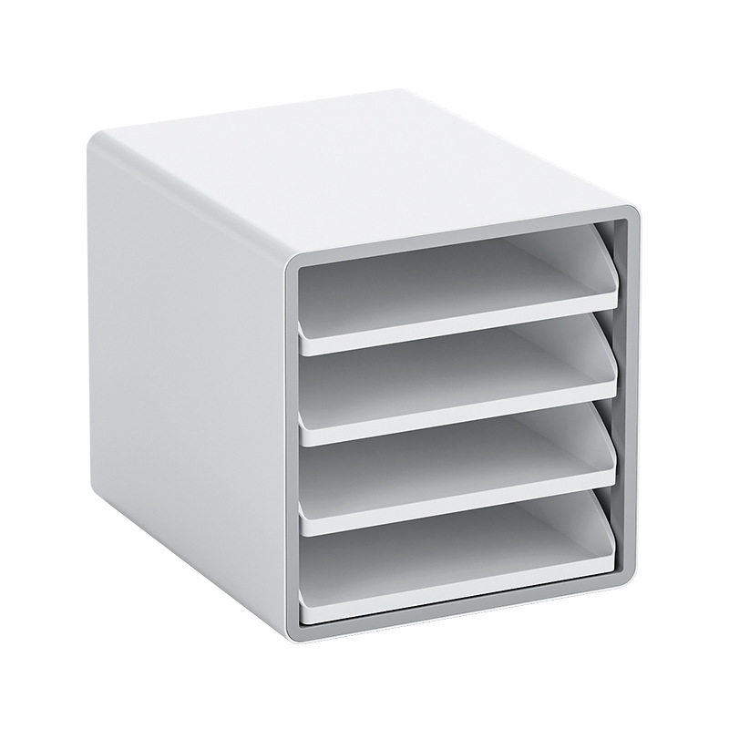 Office Desk A4 Layered Drawer Type Data Cabinet Storage Cabinet Desktop Storage Rack Open Multi-Layer Document Organizer