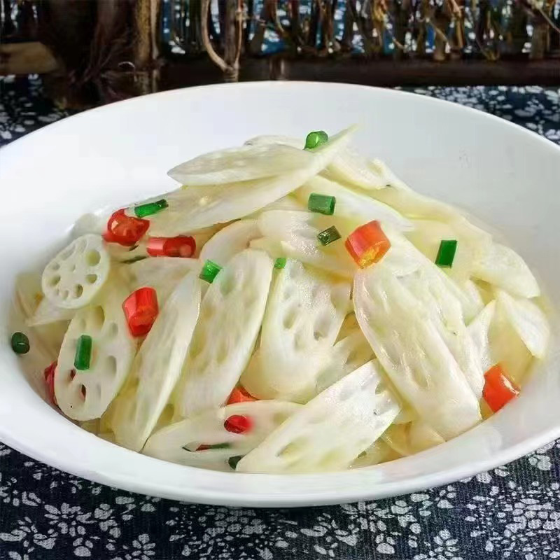 Honghu Special Stir-fried Lotus Root Tip 400g Non-cutting Stir-fried Cold Food Lotus Root Slices Stir-fried Instant Stir-fried Lotus Root Tip Batch