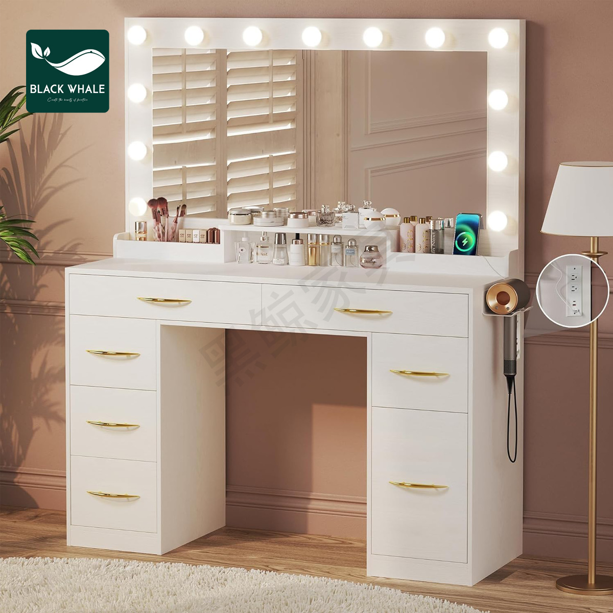 Популярная панельная мебель Amazon, горячие продажи в Европе и США, кросс-бодровая поставка, оптовая продажа туалетного столика от фабрики