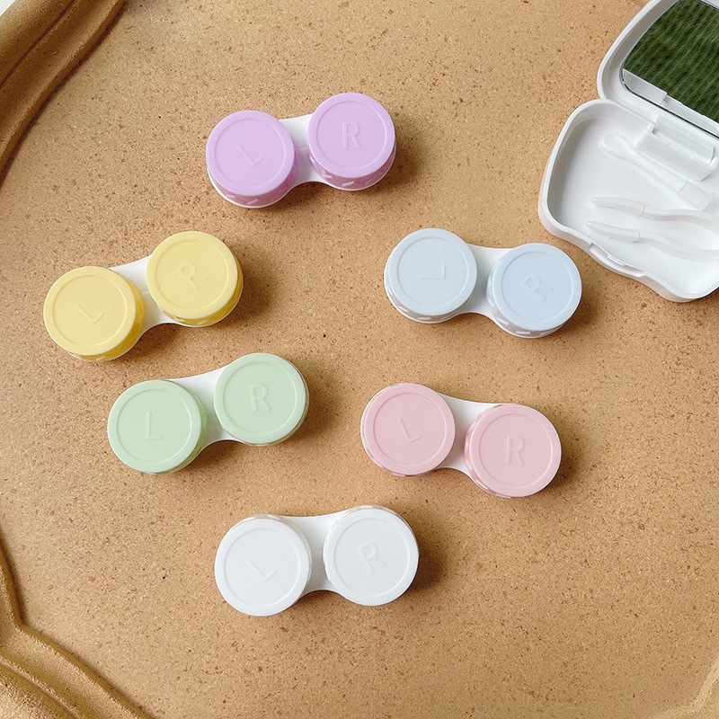 Candy color contact lens box/companion box/beauty pupil box/storage box/simple double box