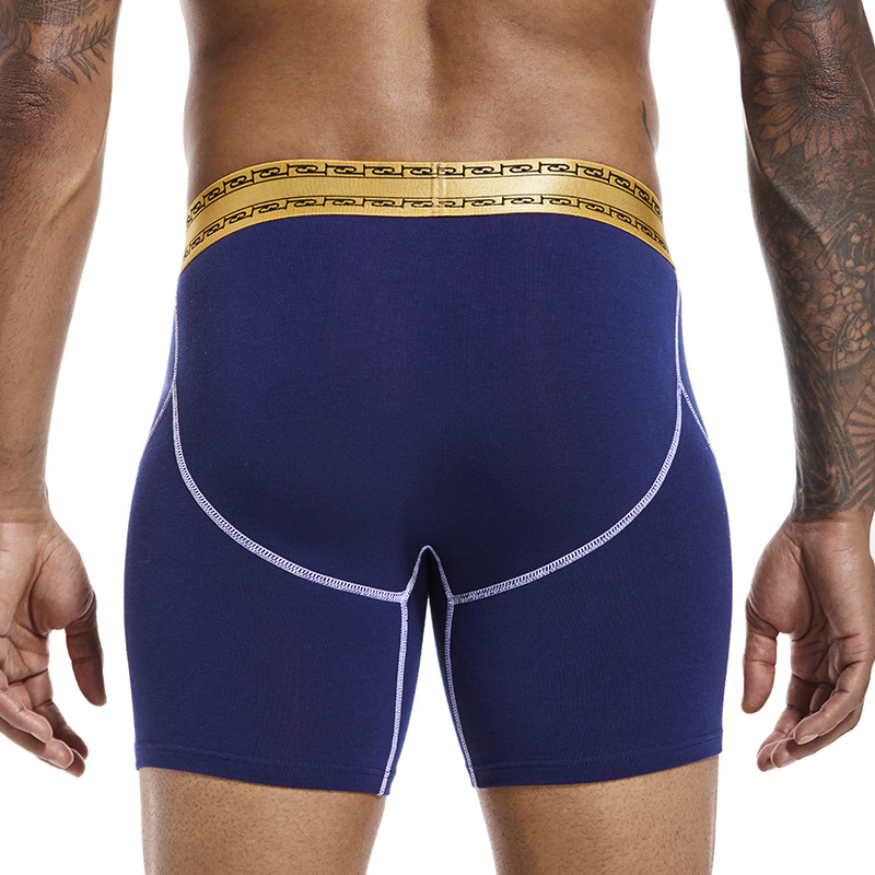 Large Size Sports Underwear, Extended Leg Men's Underwear, Pure Cotton Anti-Wear Leg Boxer Briefs, Men's Breathable Running Fitness Shorts