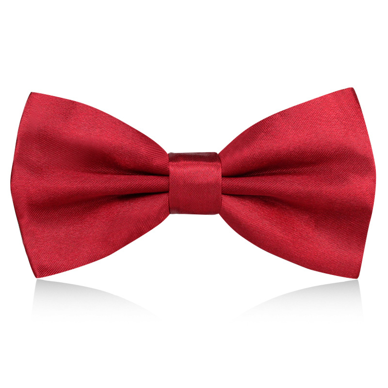 Men's Bow Tie Men's Best Man and Groom Wine Red Black Bow Tie Dress Wedding British Korean Style Bow