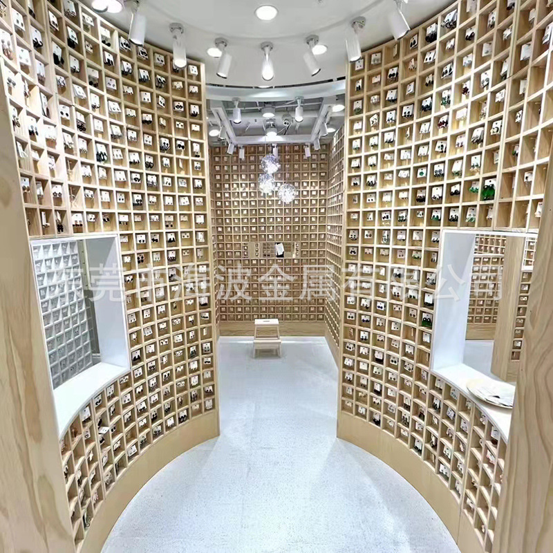 Trendy Jewelry Store Gold-Colored Brass Stud Display Rack Wall-Mounted Brass Sheet Jewelry Earrings Round Head Brass