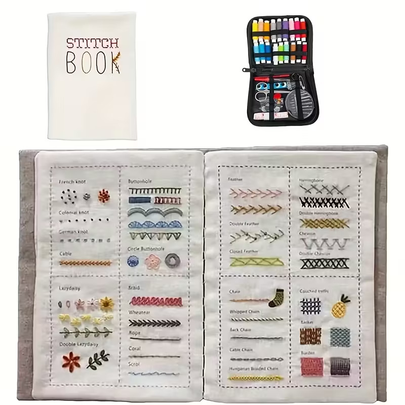 Cross-border new Stitch Book needlework book needlework loose-leaf book linen needlework book DIY embroidery