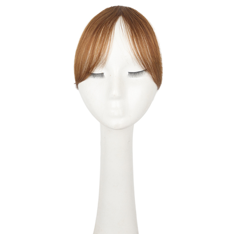 Hongxiu Hui Selection - Real Hair Bangs Wig Piece with Middle Parting, Three-Seven Parting Forehead Hairline Bangs, Natural and Lightweight Bangs