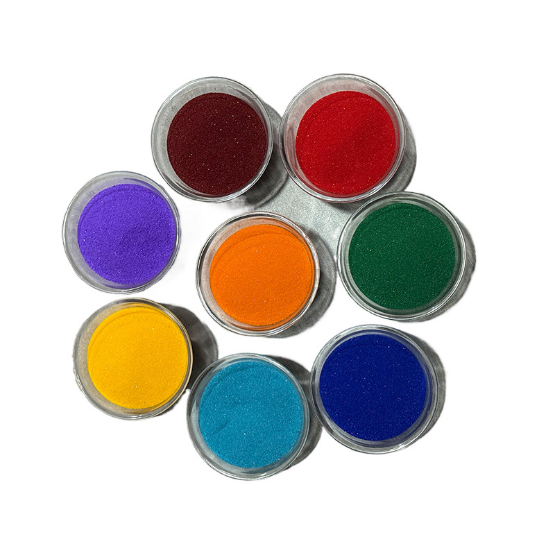 Manufacturer Supplies Colored Sand Kidsren's Entertainment Dyeing Sand Painting Sand 80-120 Mesh Fine Quartz Sand Dyeing Sintered Colored Sand