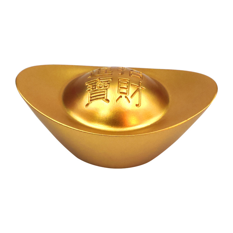 New Gold Ingot Ornaments Solid Brass Sand Gold Ingot Copper Paperweight Imitation Gold Copper Gold Bars to Attract Wealth Household Ornaments