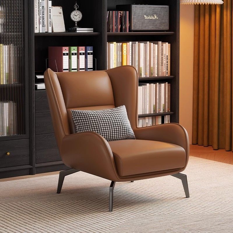 Italian Minimalist Light Luxury Sofa Chair Simple Single Tiger Chair Designer Lazy Leather Art Leisure Negotiation Chair Recliner