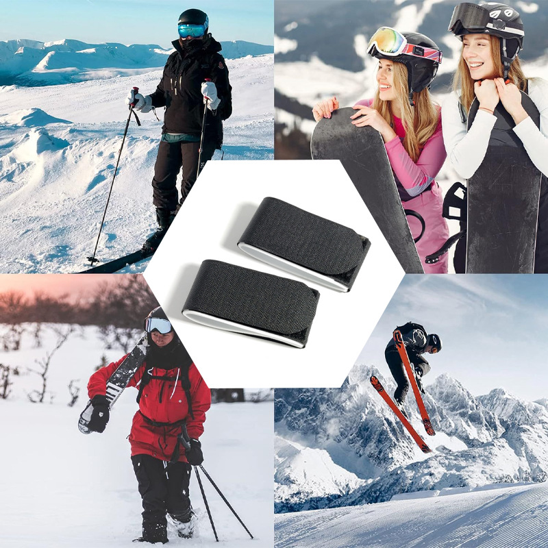 Cross-Border In-Stock Ski Straps, Portable Double-Ski Board Fixing Straps, Snow Sled Harness, Adjustable Shoulder Straps for Outdoor Use