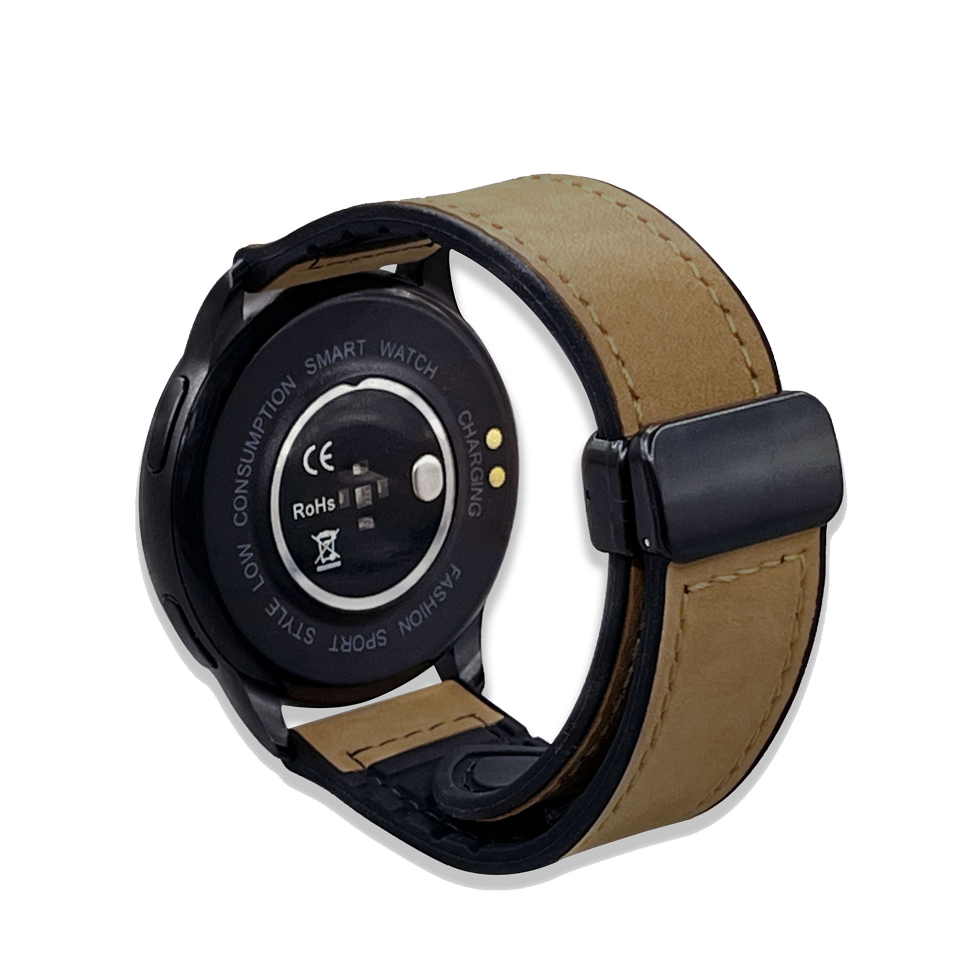 Suitable for Apple Applewatch Watch Strap Leather Crazy Horse Pattern Silicone Magnetic Buckle Iwatchs10 Watch Strap