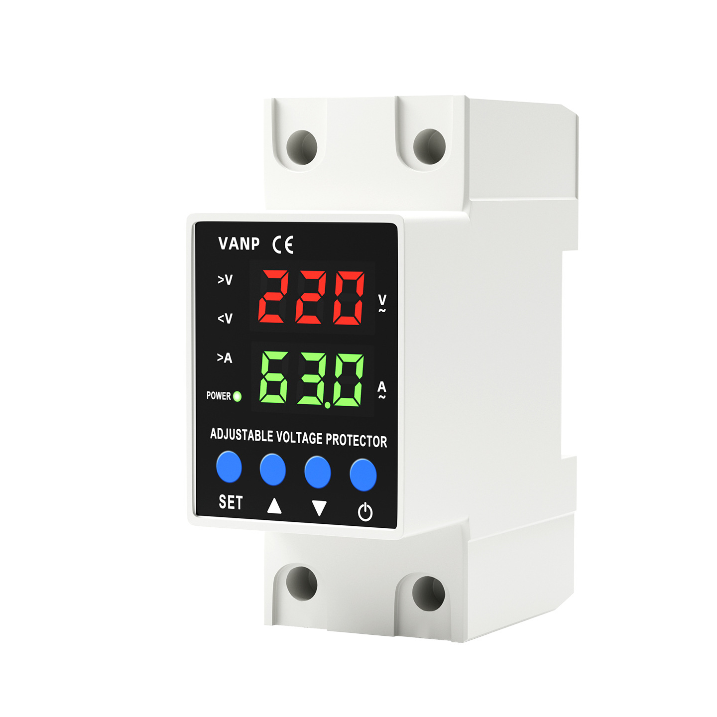 Pn2 Self-Restoring Digital Display Adjustable Over-Voltage and Under-Voltage Over-Current Protection Automatic Controller Overload Current Limiting 40A63A80A