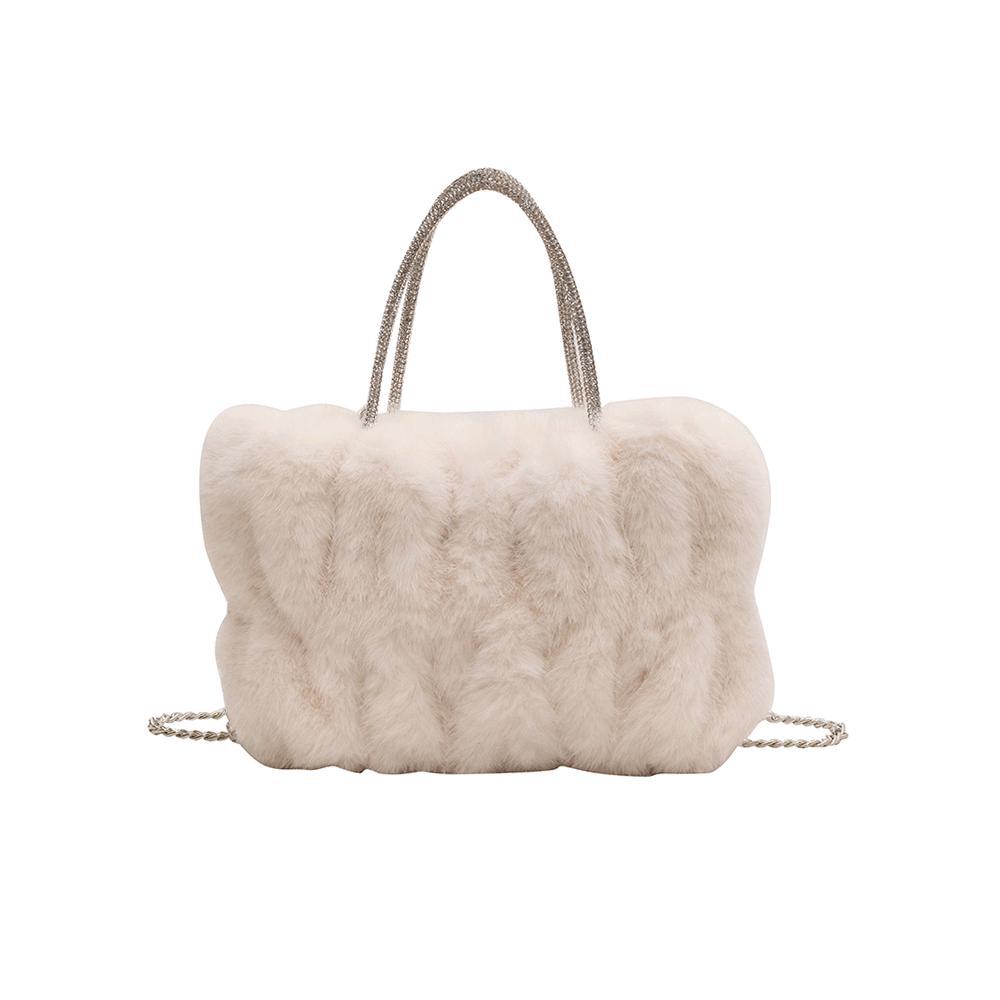 Hand-Held Plush Small Bag for Women 2025 New Versatile Furry Cloud Bag Spring and Summer Furry Chain Crossbody Bag