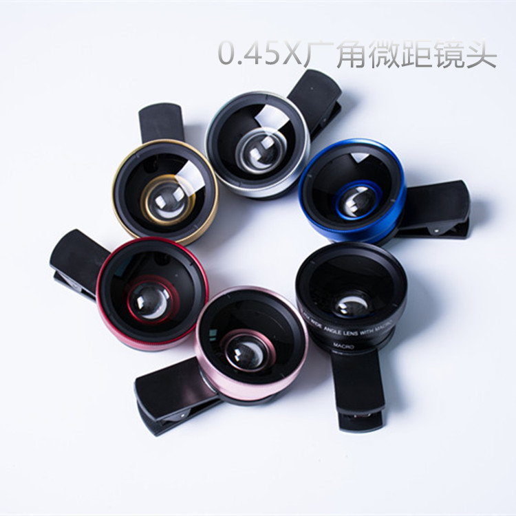 Объектив для мобильного телефона 0.45X широкоугольный и 15X макро внешний объектив HD без искажений
