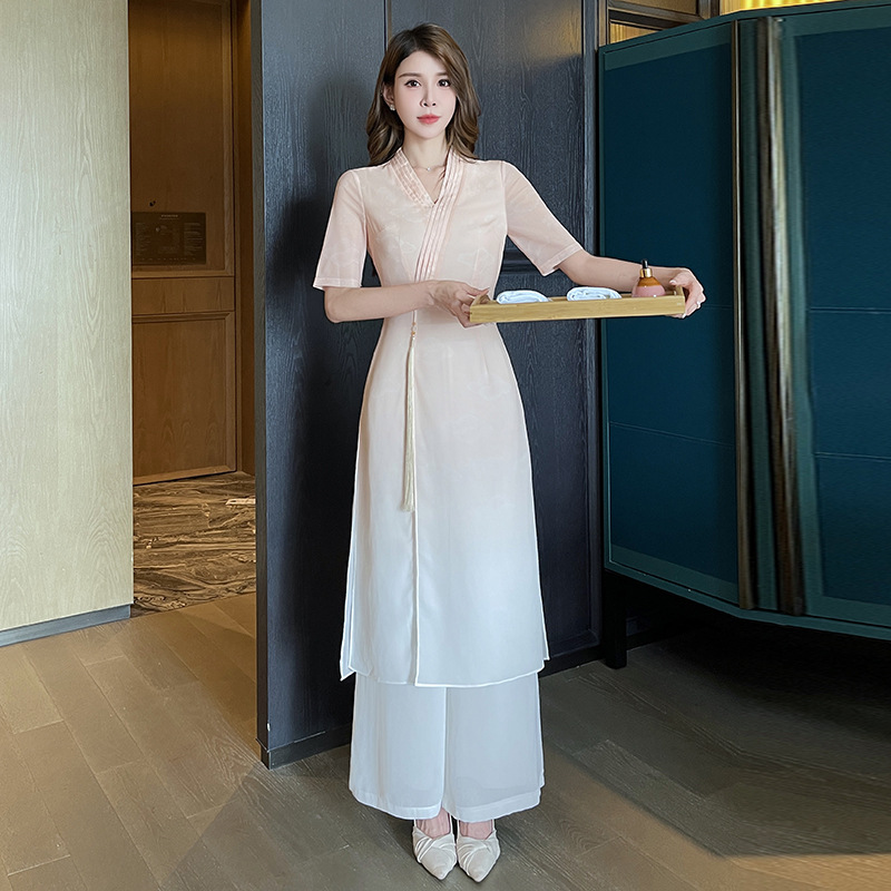 2025 New Beautician Ear Picker Uniform Health Club Technician Work Clothes Suit Women's Pedicure Work Clothes 1528