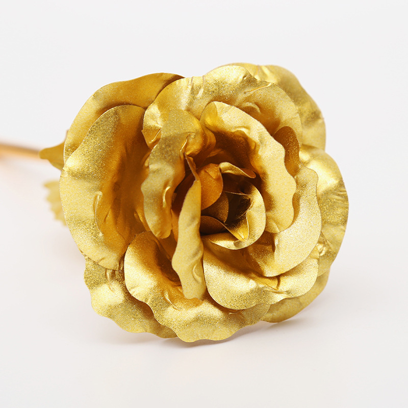 24K Gold Foil Rose Gold Plated Rose Gift Box Tanabata Valentine's Day Mother's Day Gift Not Withering Gold Foil Flower