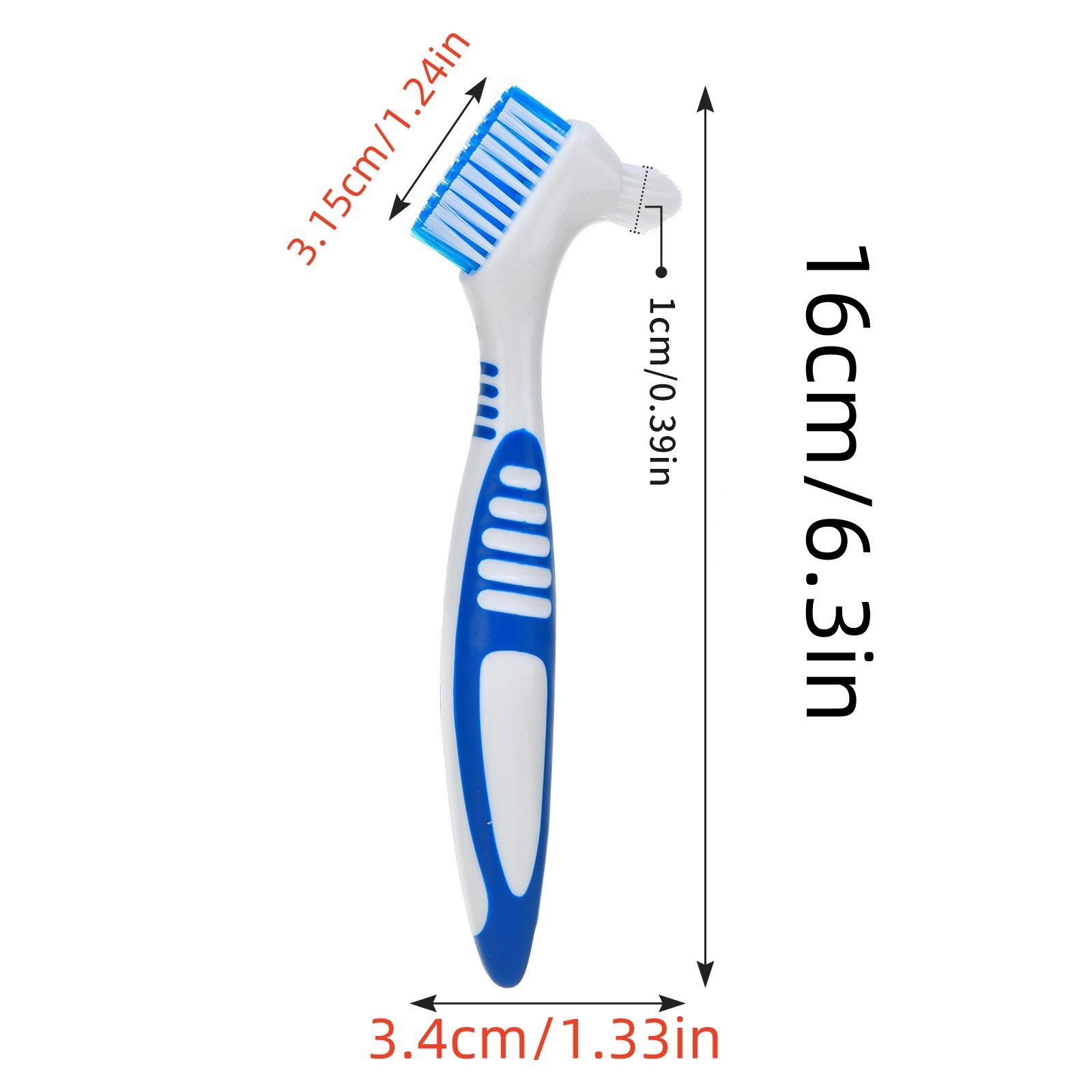 Denture Toothbrush Cleaning Brush Medium Bristle Double-Ended Denture Brush for Cleaning Invisible Braces Special Brush Orthodontic Retainer Descaling Brush