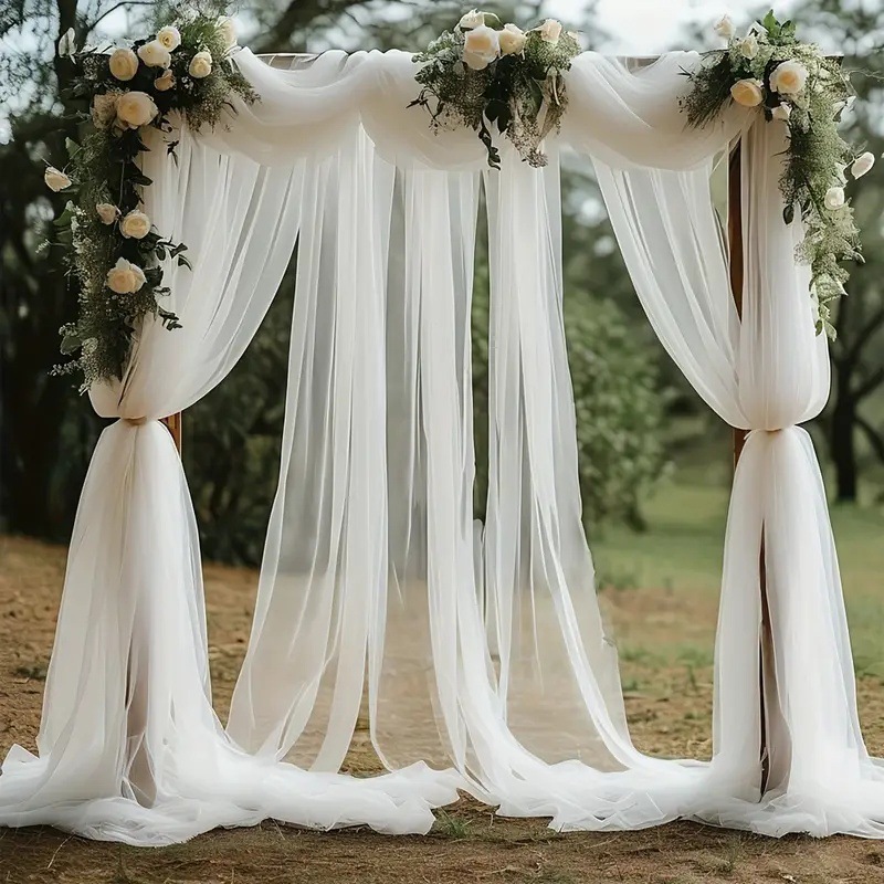 Прозрачная тюлевая занавеска для свадебного декора, фоновая тюлевая занавеска для сцены
