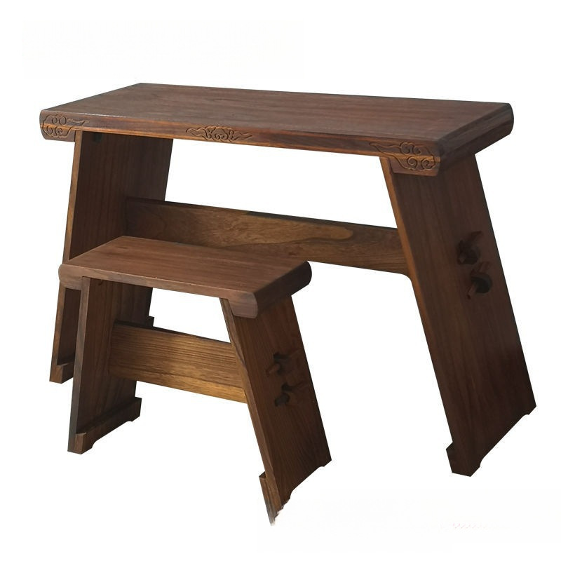 Modern New Chinese Style Retro Guqin Table and Stool Set Solid Wood Portable Guqin Table Chinese Stool Simple Table Set