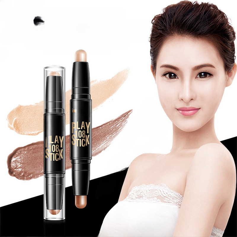 Image beauty double head Three-dimensional light and shadow makeup stick light through concealer three-dimensional makeup concealer Cosmetics Wholesale