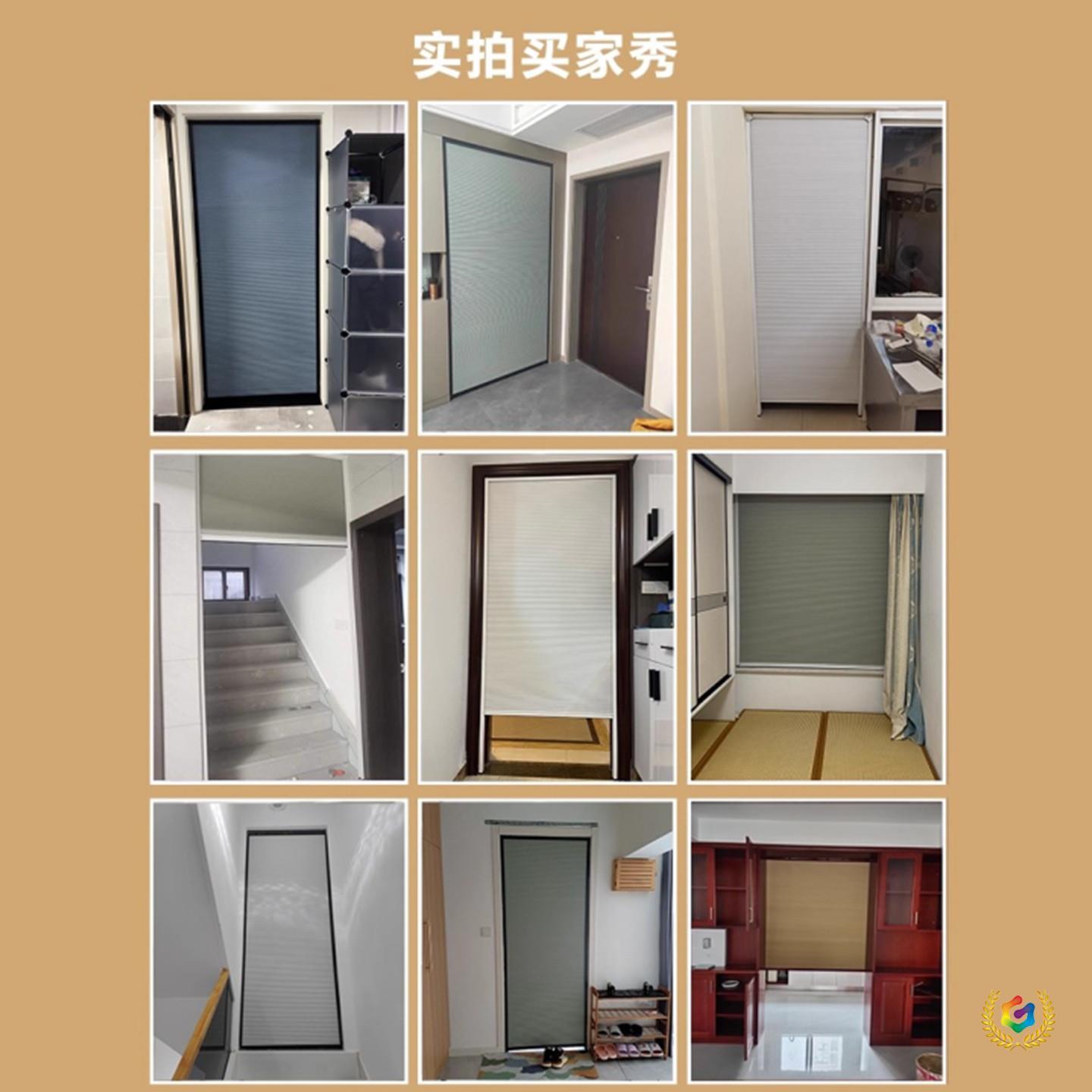 ➺ No-Tracks Cabinet Curtain, Pull-Down Honeycomb Curtain for Cabinet Doors, No-Drill Dustproof Curtain for Shoe Cabinets, Foldable Window Curtain