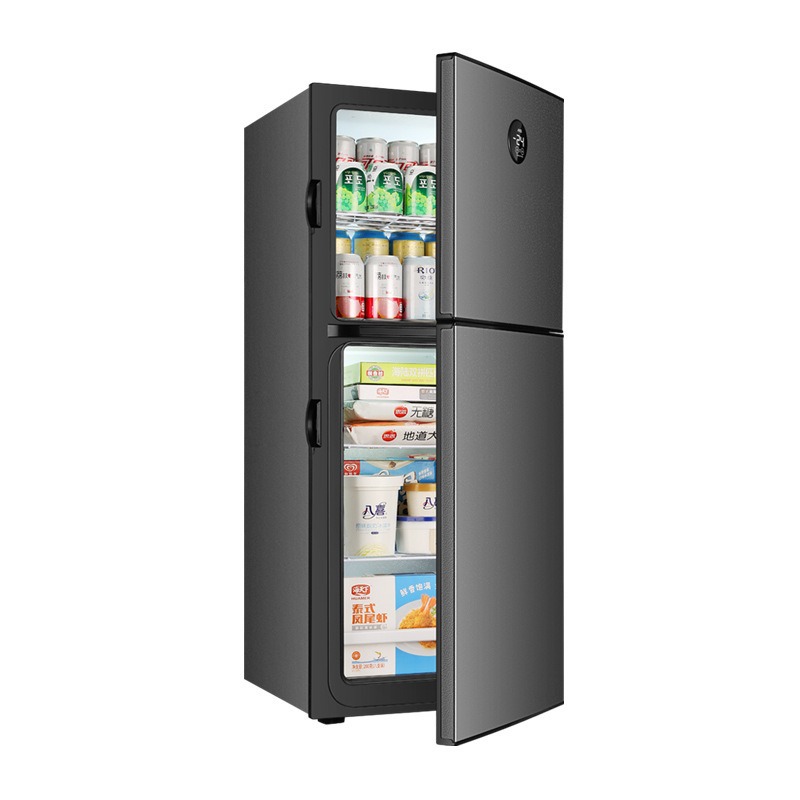 MG Double Door Double Temperature Small Refrigerator Independent Temperature Adjustable Small Mini Kitchen Rental Refrigerator Freezing Electronic Refrigerator