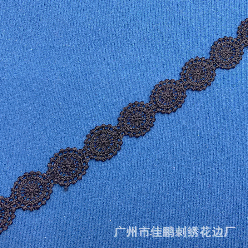 Fine 1cm Dot Circle Lace Wholesale Embroider Milk Silk Water-Soluble Lace Clothing Accessories Small Lace