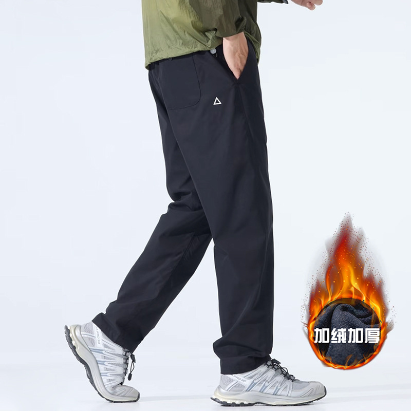 Флисовые ветрозащитные брюки для активного отдыха, осень-зима, прямые повседневные брюки с несколькими карманами, рабочая одежда для мужчин