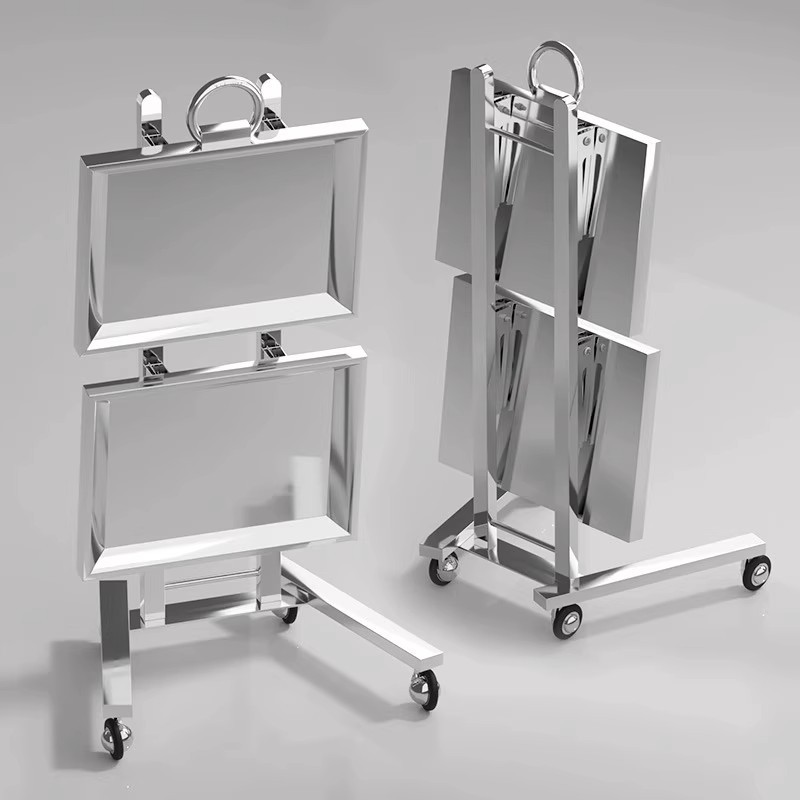 Stainless Steel Beauty Salon Trolley Cart Hair Salon Tool Cart Barber Shop Haircut Folding Special Perm and Dye Cart