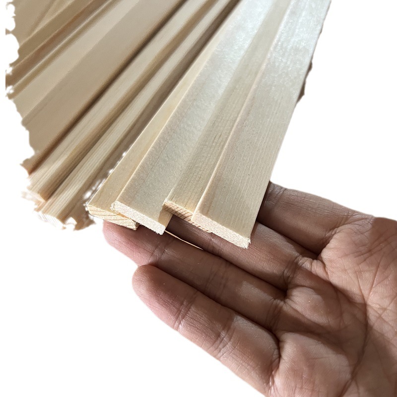 Hanging shaft solid wood line source direct supply flat shape wood line pine picture frame cabinet door ceiling frame line wood