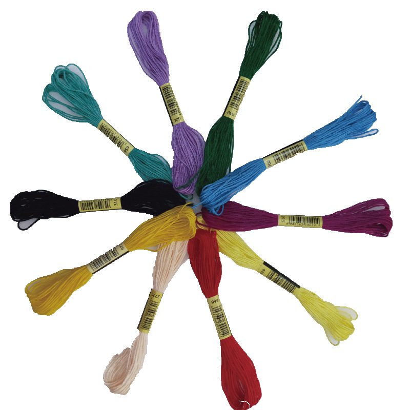 Factory direct in stock polyester thread each 6 8 m cross embroidery thread embroidery thread polyester cotton thread hand woven embroidery thread