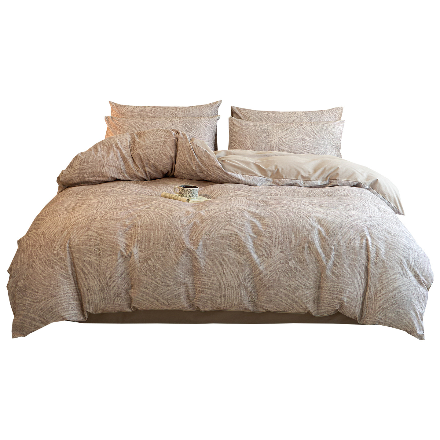 Light Luxury Thickeneded Cotton Brushed Four-Piece Set Pure Cotton Warm Bed Sheetss and Quilt Cover Simple Autumn and Winter Bedding Three-Piece Set