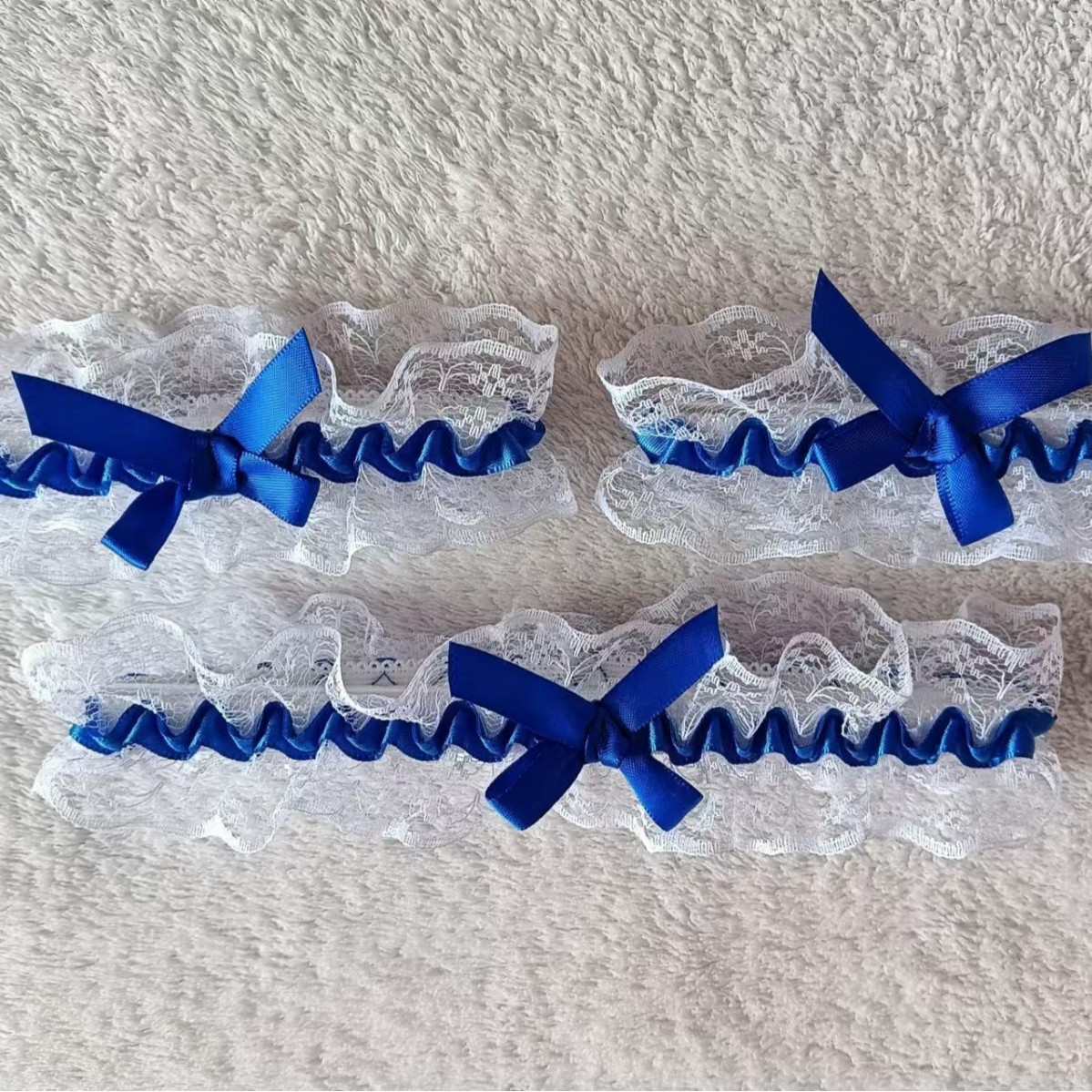 Foreign Trade New Cross-border Japanese Style Same Color Ribbon Bow Lace Lace Thigh Ring Bracelet Bride Wedding Dress Leg Set