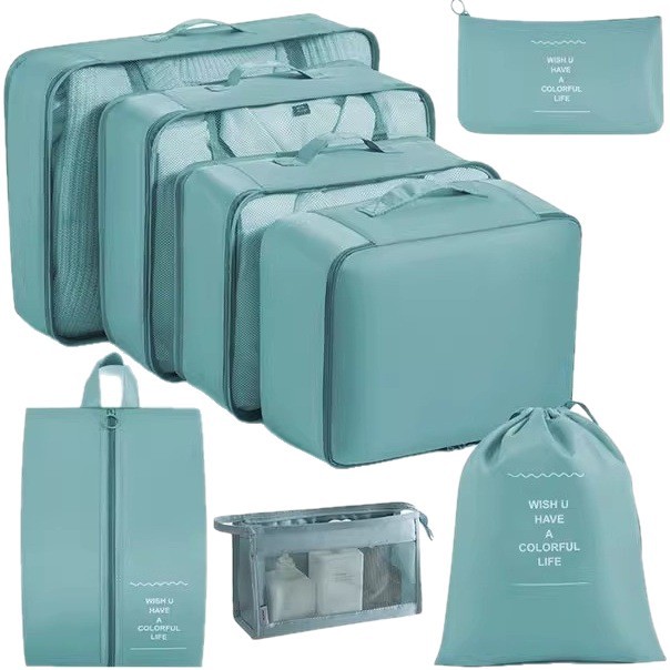 Twill 7-piece Luggage Case Clothes Pack Bag Large Capacity Storage Bag Toiletry Bag Multi-purpose Travel Storage Bag